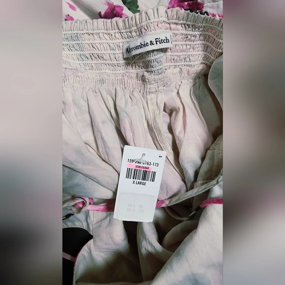 Abercrombie & Fitch Pink Floral Tiered Maxi Dress